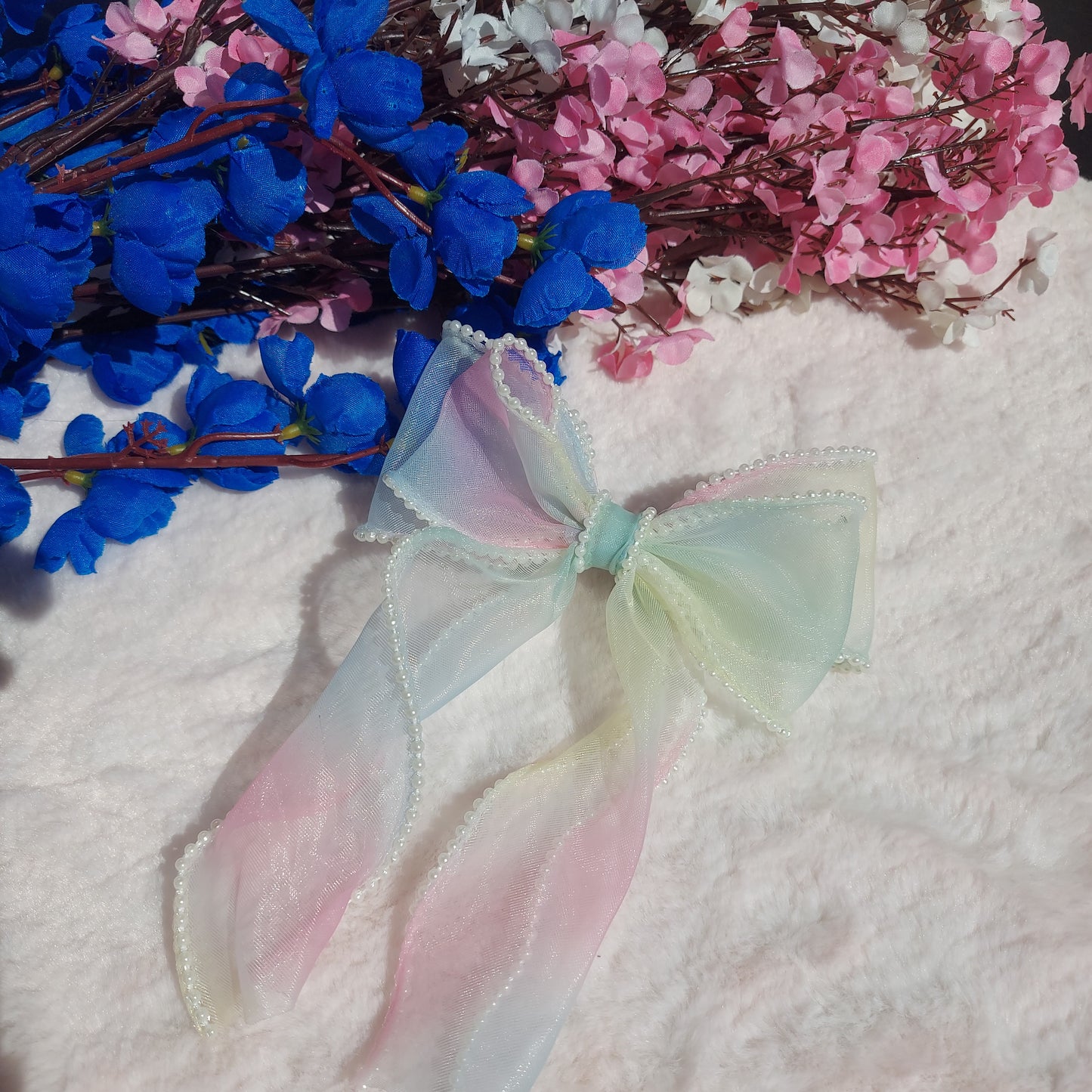 Pearl Organza Hairbows