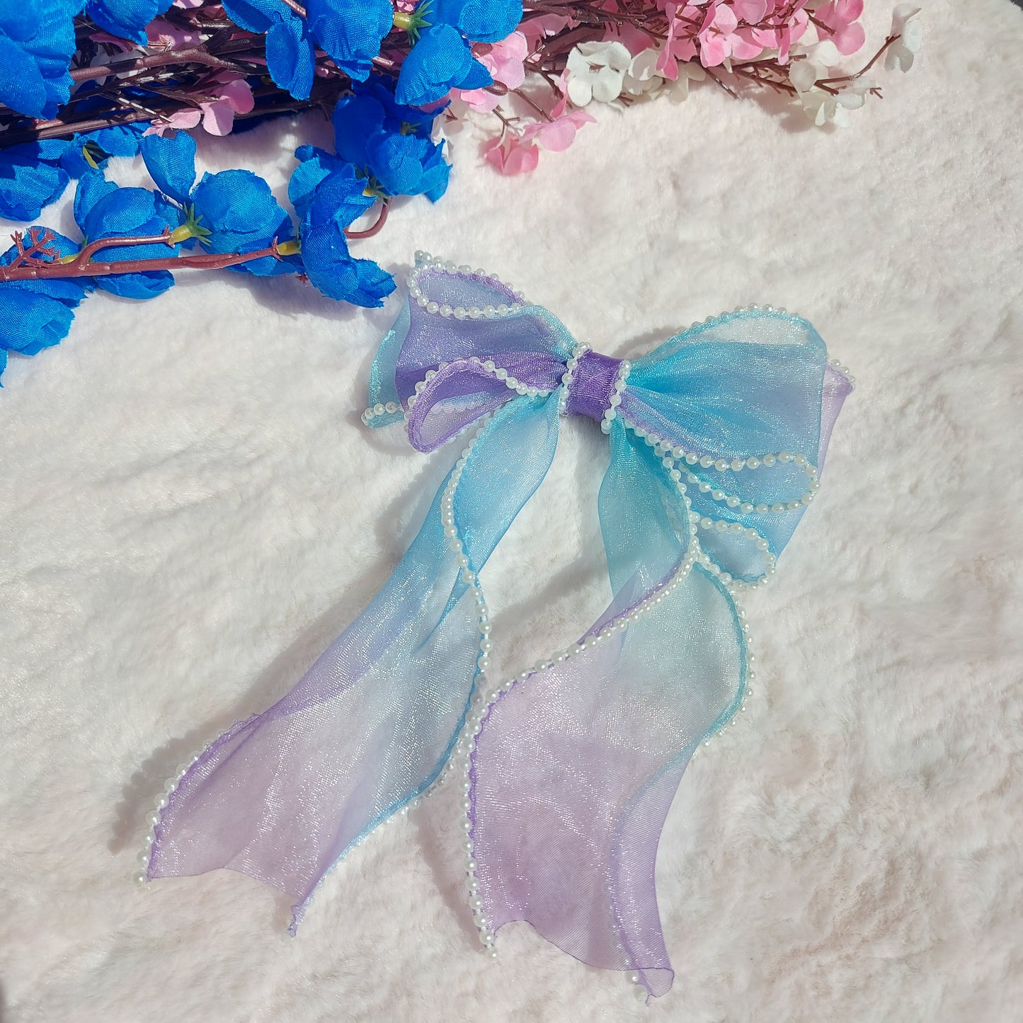 Pearl Organza Hairbows