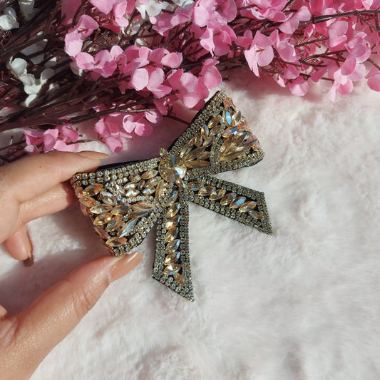 Gleam Couture Gold- Bejewelled Hairbow