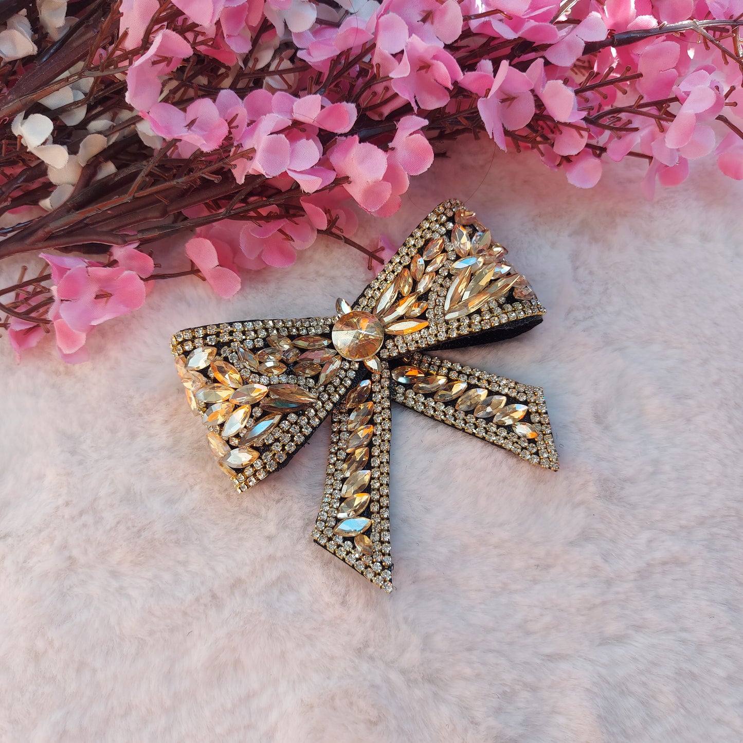 Gleam Couture Gold- Bejewelled Hairbow