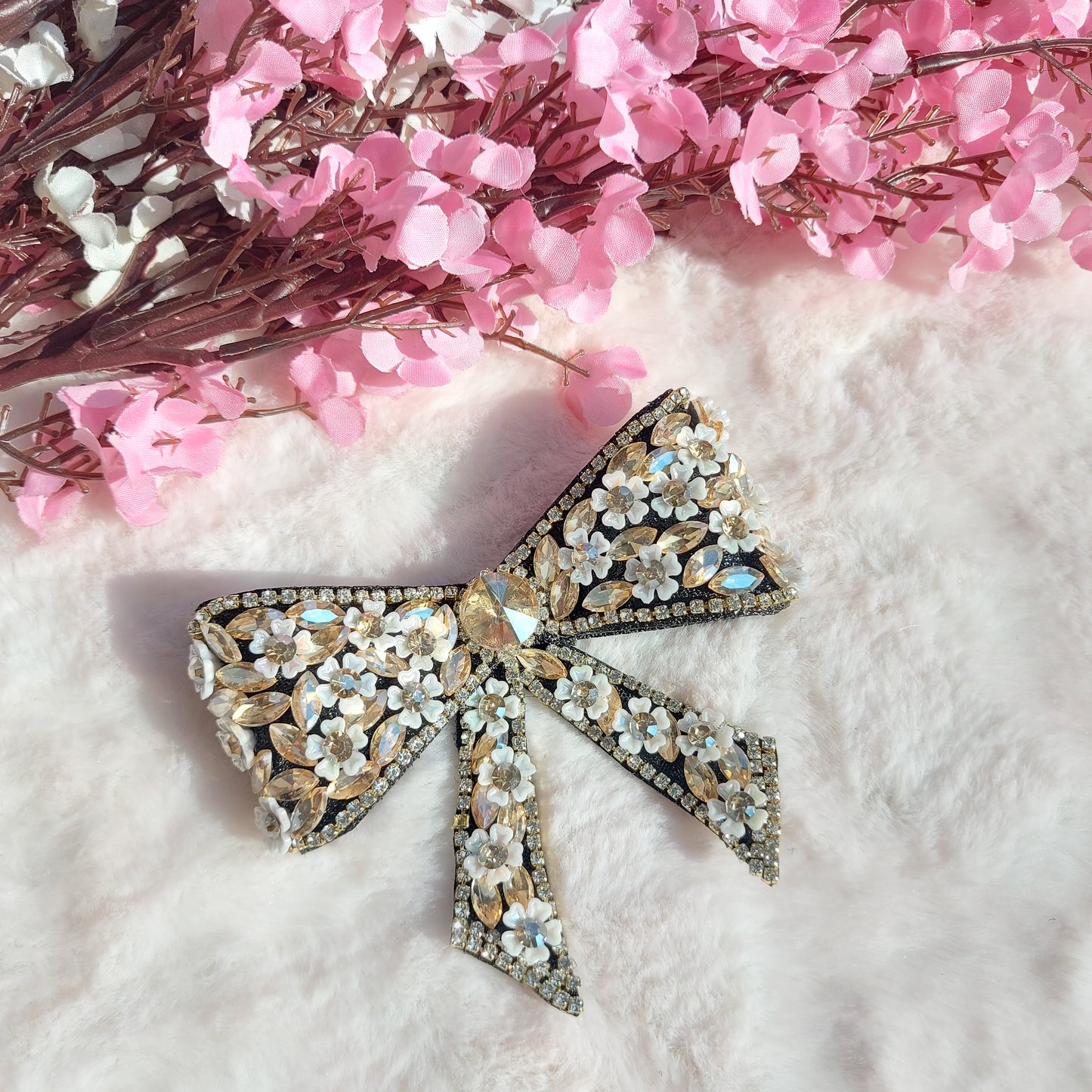 FAITH GOLD- BEJEWELED HAIRBOW