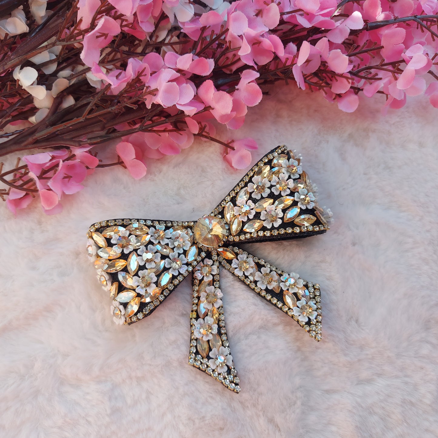 FAITH GOLD- BEJEWELED HAIRBOW