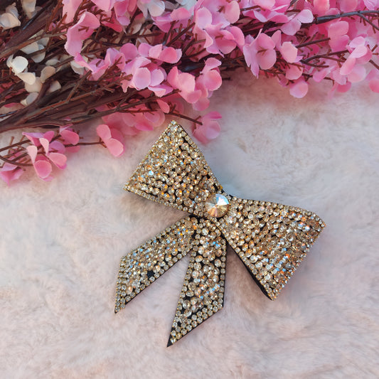 Serene Sparkle Gold - Bejewelled Hairbow