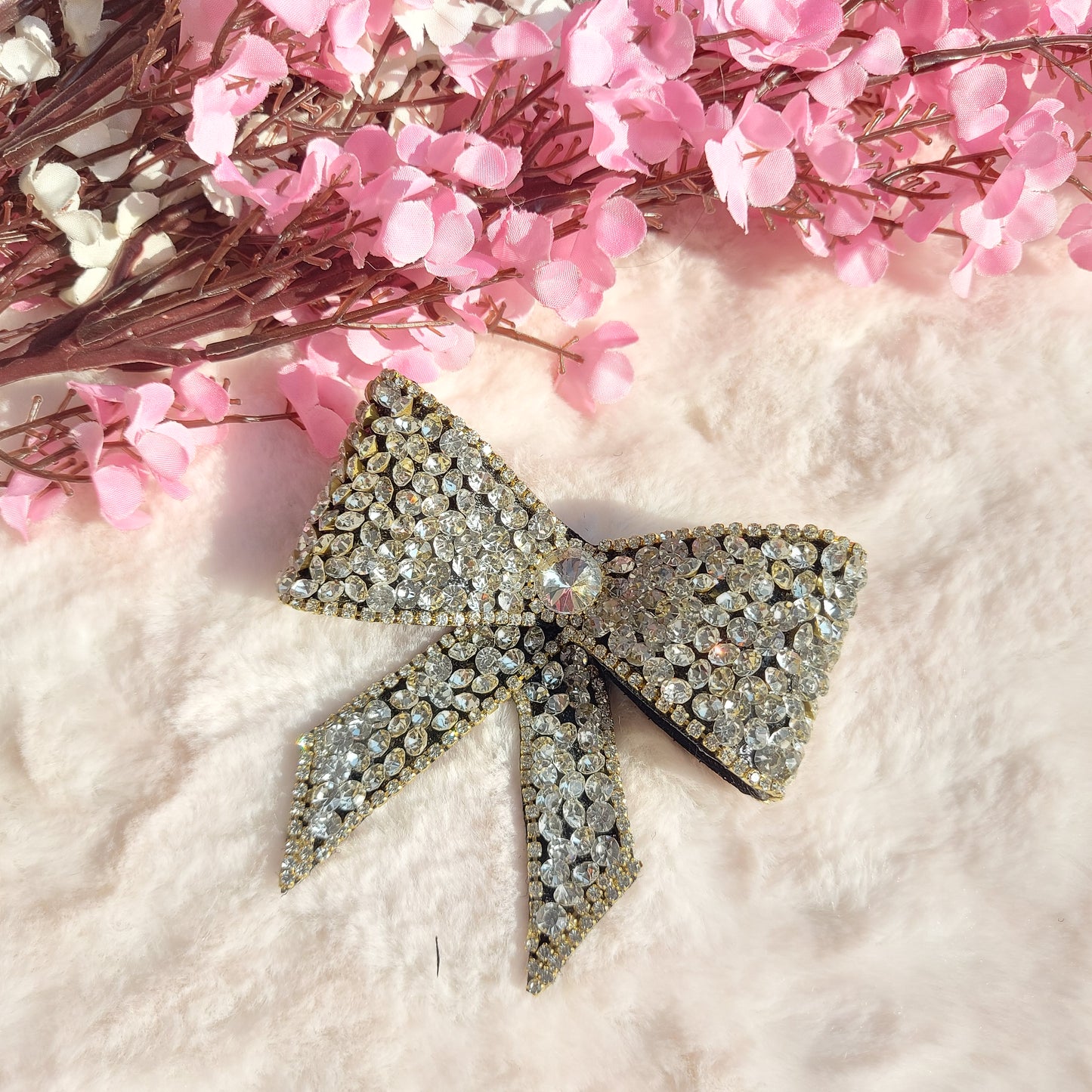 Serene Sparkle Silver - Bejewelled Hairbow