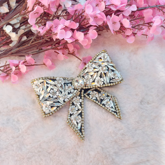 FAITH SILVER- BEJEWELED HAIRBOW