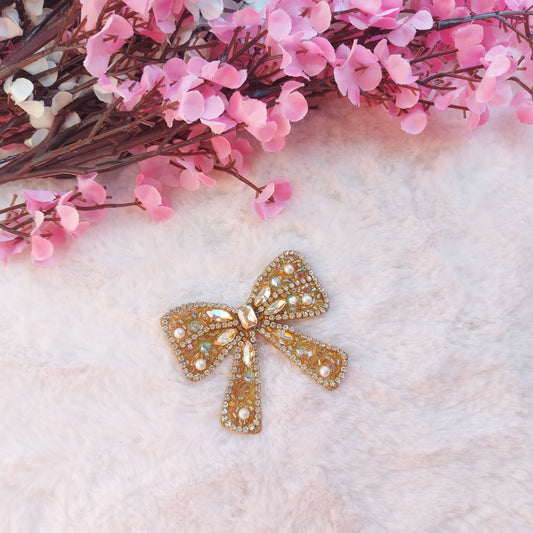 Opal Orbit Golden - Bejeweled Hairbow