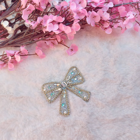 Opal Orbit Silver - Bejeweled Hairbow