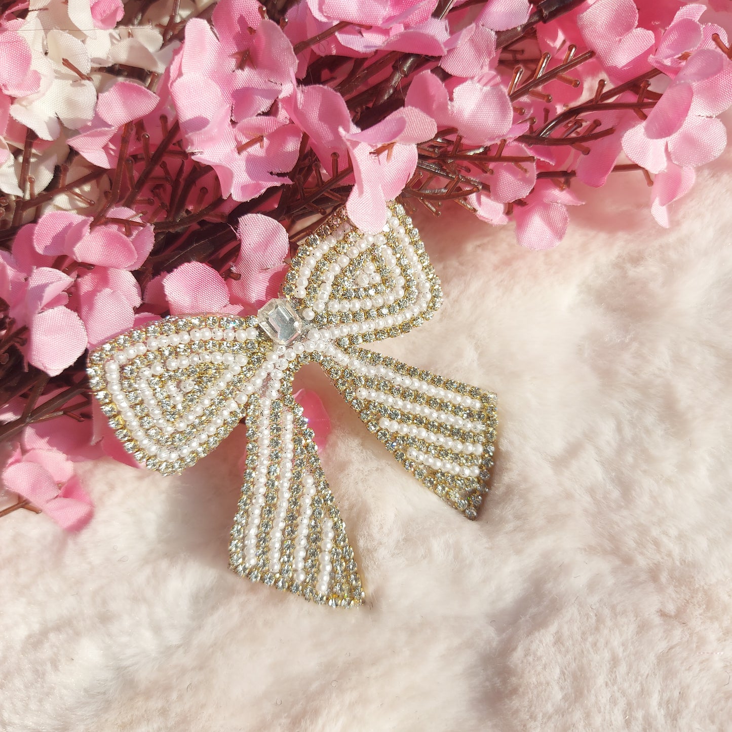 Zoey Silver - Beaded jewel Hairbow