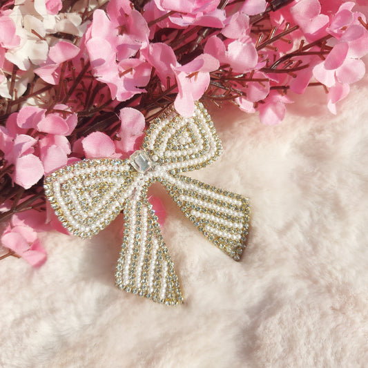 Zoey Silver - Beaded jewel Hairbow
