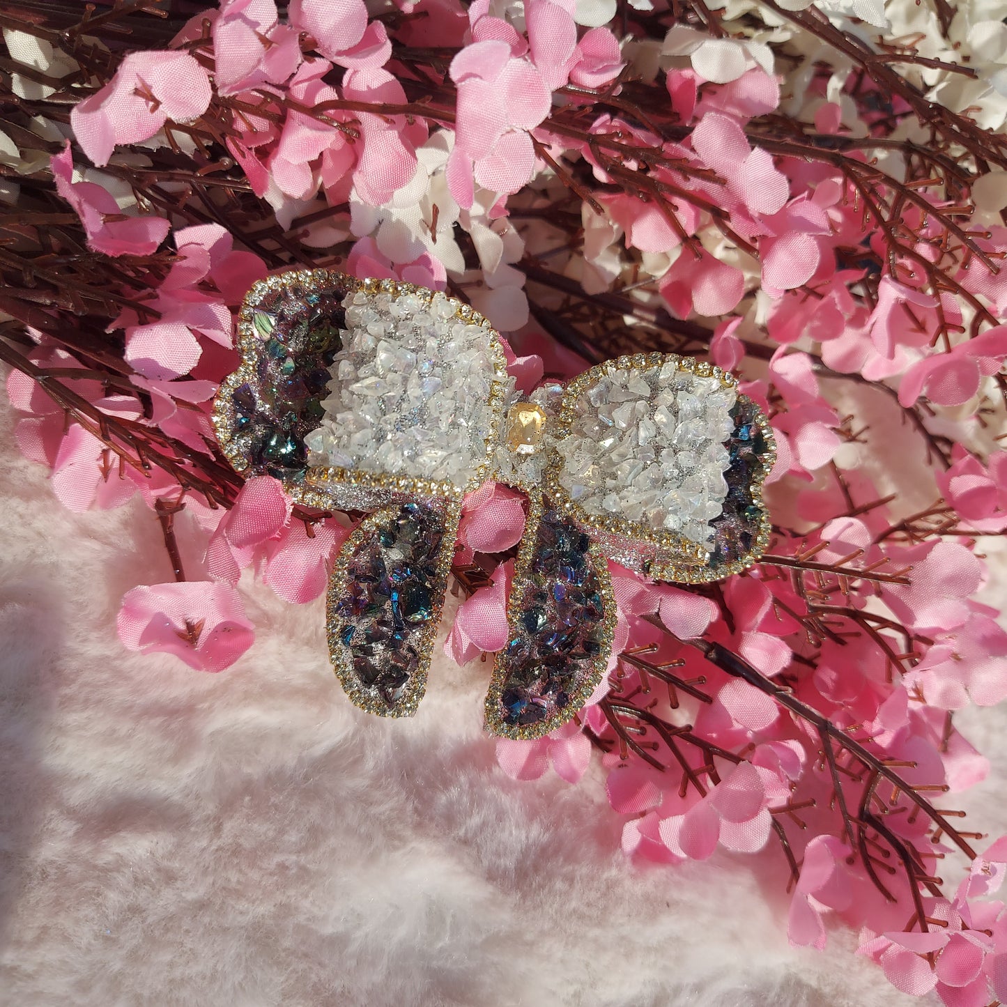 Prismatic Shine Black - Bejeweled Hairbow