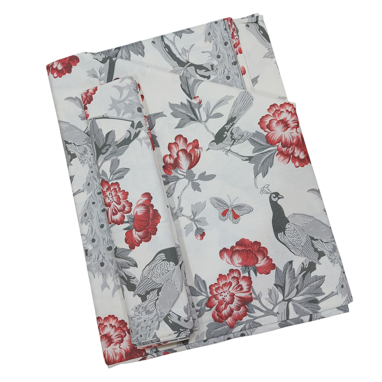 Heritage contrast - premium cotton Bedsheet (Red)