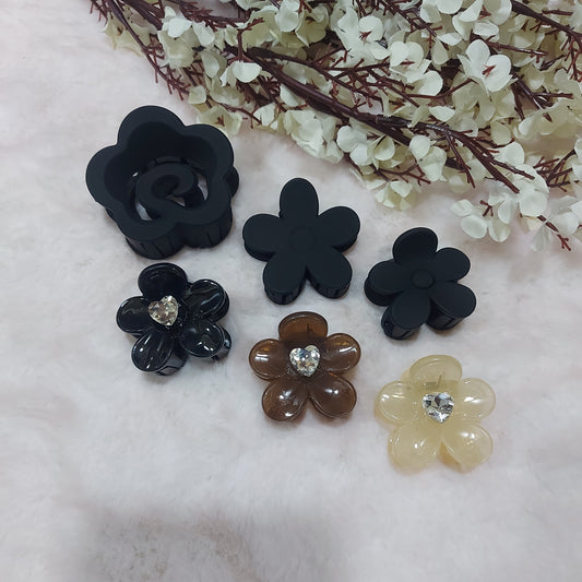 Daisy day - A set of 6 floral clawclips