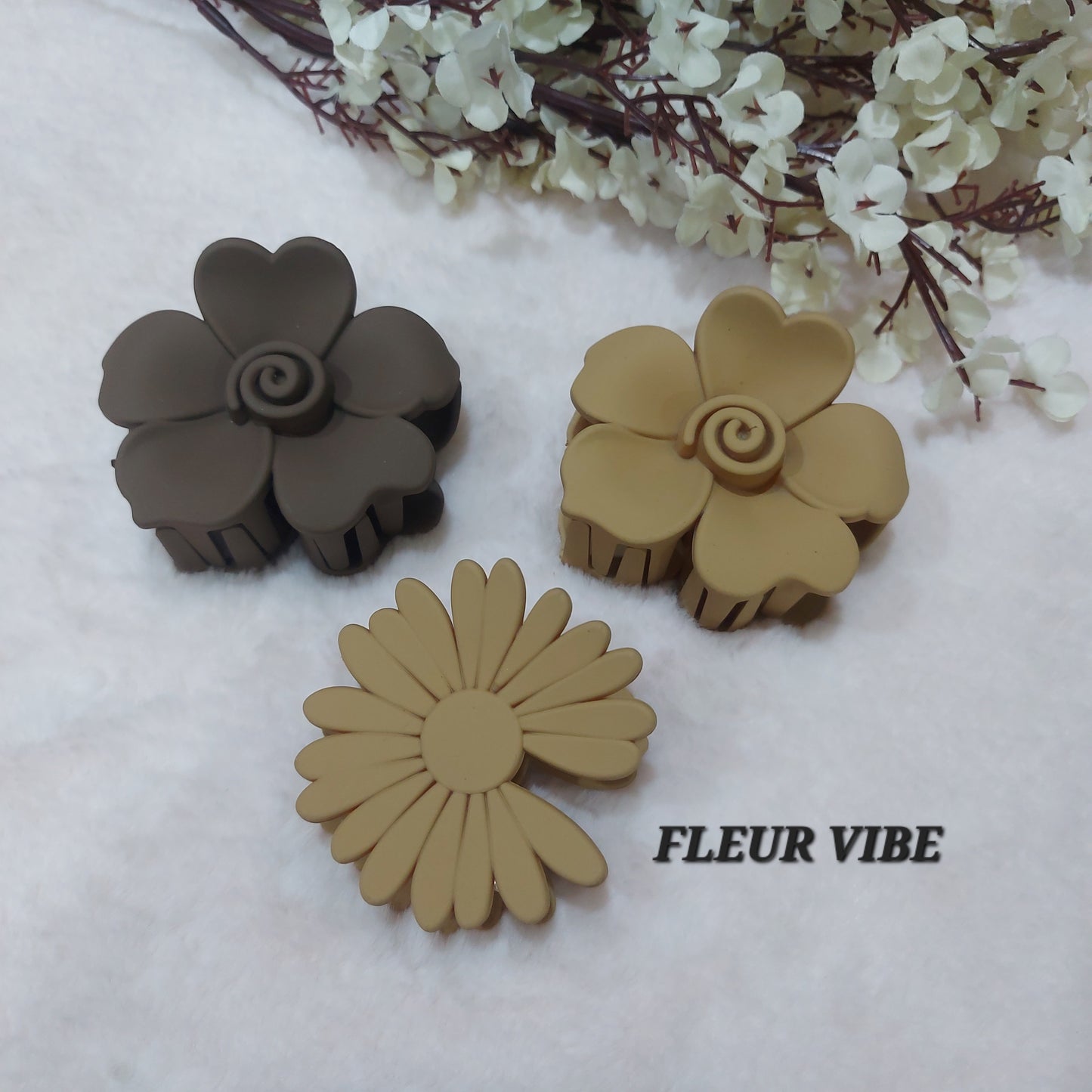 Blossom Aura - A SET OF 3 Floral Hairclaws