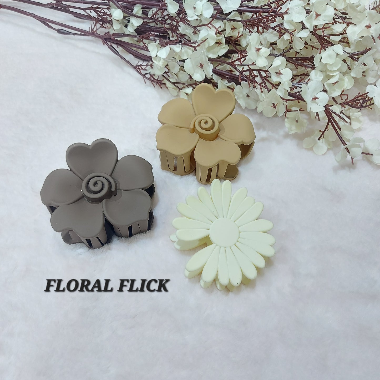 Blossom Aura - A SET OF 3 Floral Hairclaws
