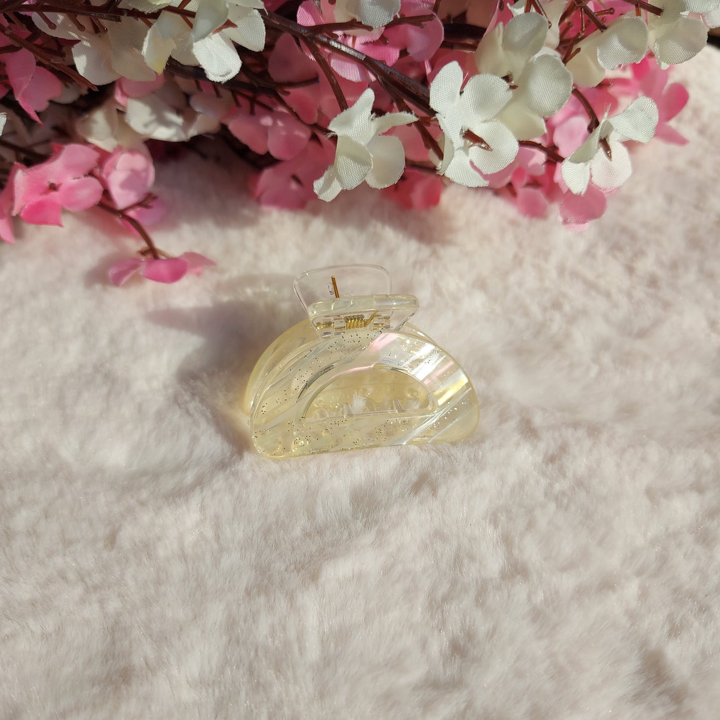 BOFEINI Glossy Sparkle Hair Clawclip – 4.5CM | Mini Strong Grip Clip with Shimmer Finish