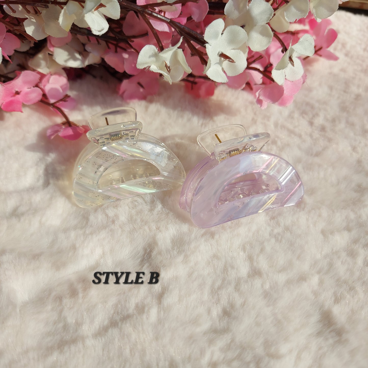 BOFEINI Glossy Sparkle Hair Clawclip – 4.5CM | Mini Strong Grip Clip with Shimmer Finish