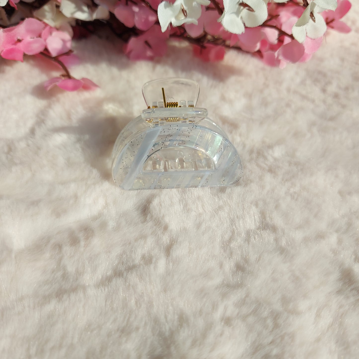 BOFEINI Glossy Sparkle Hair Clawclip – 4.5CM | Mini Strong Grip Clip with Shimmer Finish