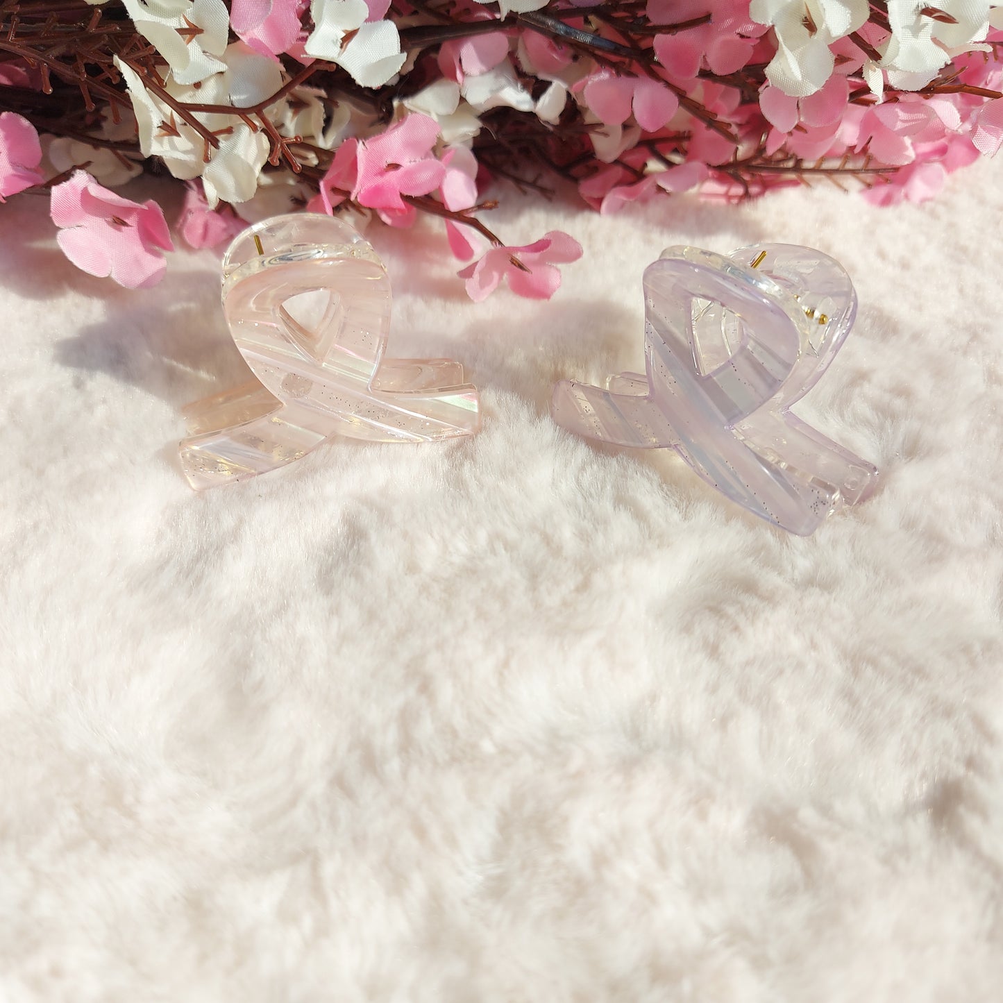 BOFEINI Glossy Sparkle Hair Clawclip – 4.5CM | Mini Strong Grip Clip with Shimmer Finish