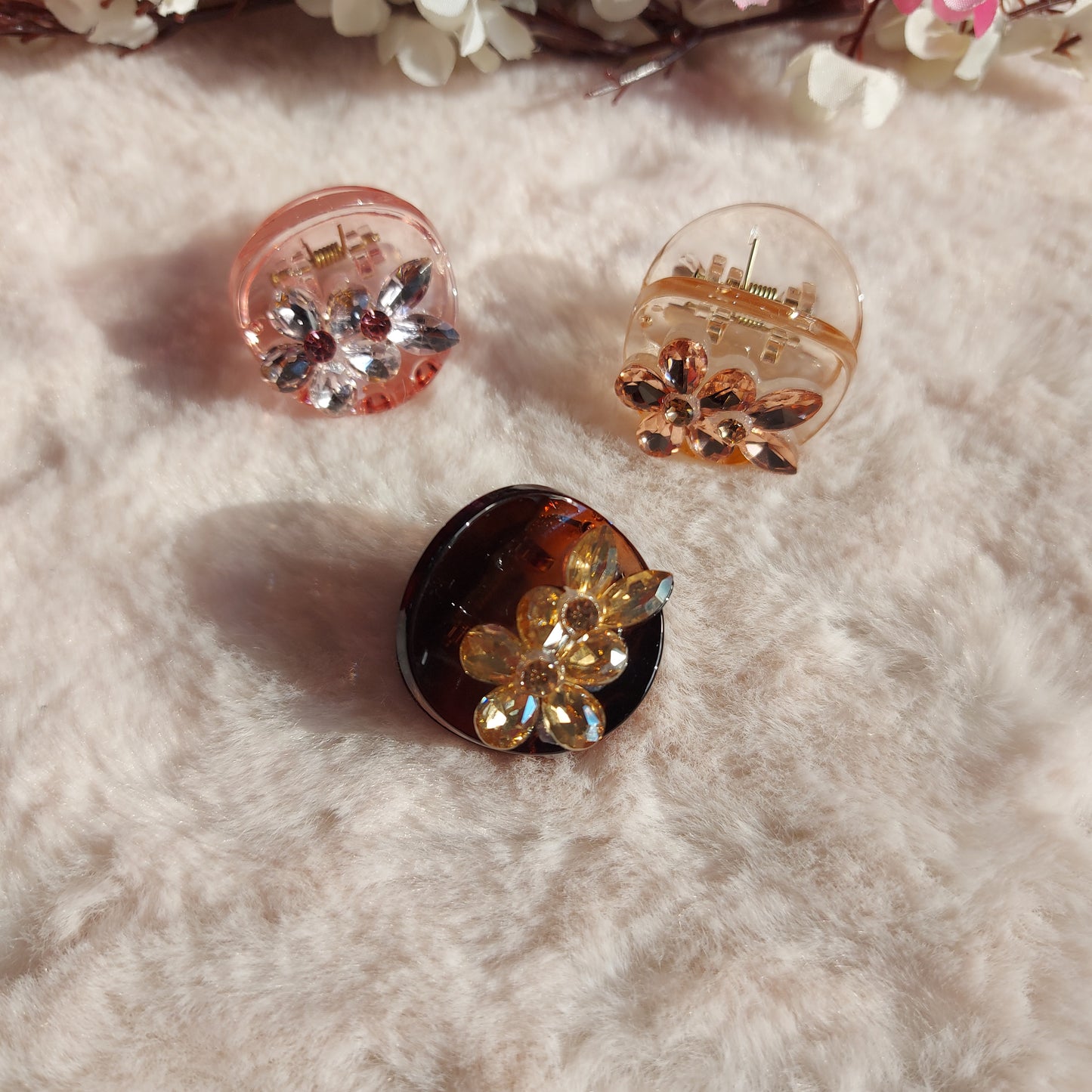 BOFEINI Premium Stone Hair Claw Clip – Round Metal Mini Claw (2.5CM)