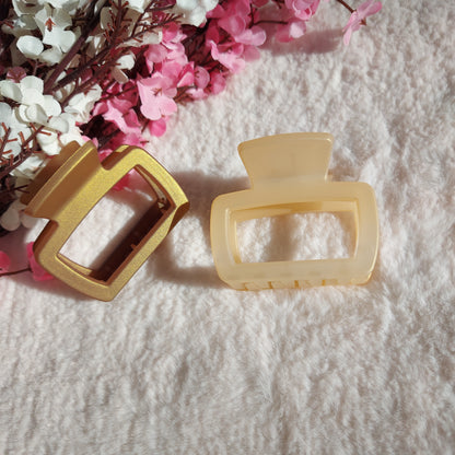 Classic Shimmery Square Hair Claw Clip 6.5CM | Elegant Glossy Claw for Women & Girls