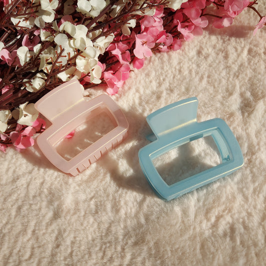 Classic Shimmery Square Hair Claw Clip 6.5CM | Elegant Glossy Claw for Women & Girls