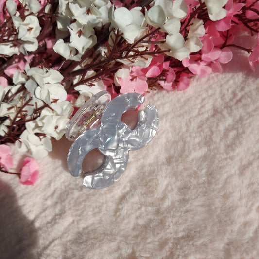 Infinity Shaped Marble Gloss Hair Claw Clip 6CM | Premium Strong Grip Claw for Women