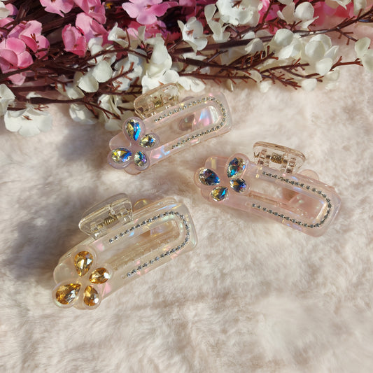Elegant Crystal Studded Mini Hair Claw (5CM)