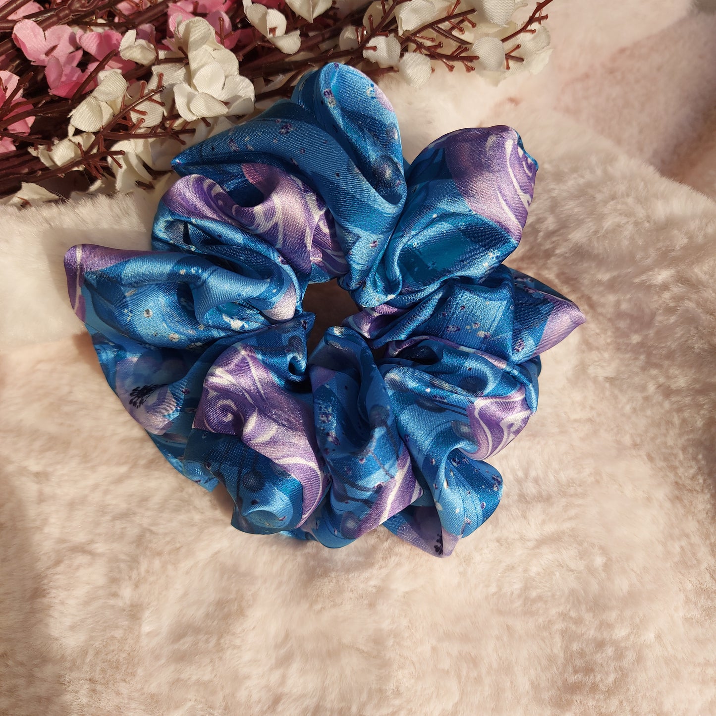 Lavender Skies Combo – Handmade Satin Scrunchies (Set of 3)