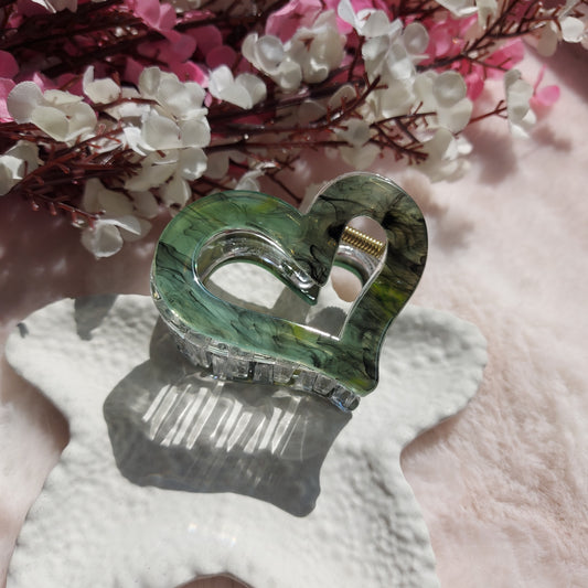Crystal Heart Hair Claw