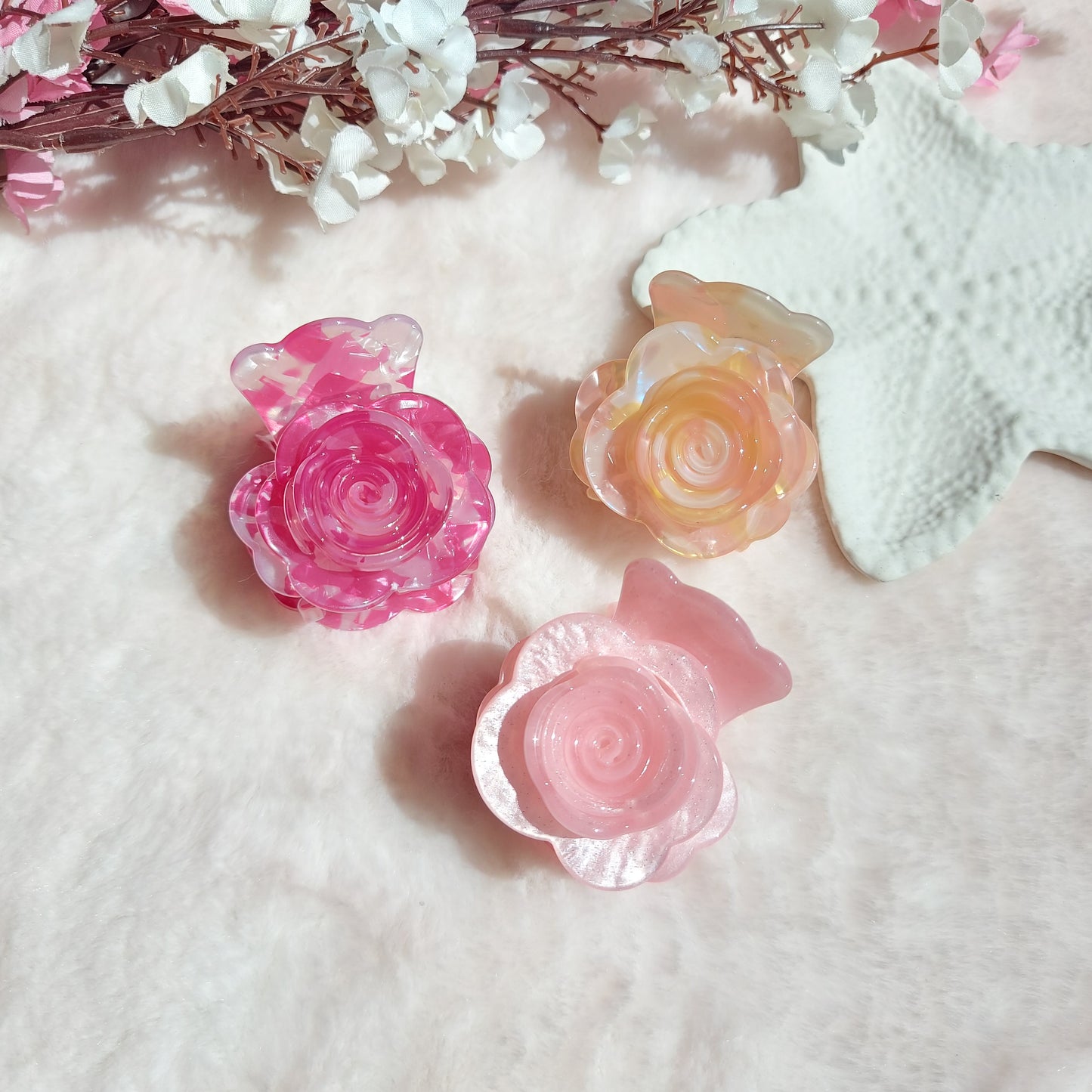 Rose Bloom Hair Claw (4CM)