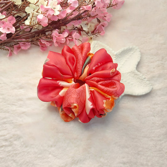 Premium Satin Scrunchie- Majenta Pink- Medium Fluff