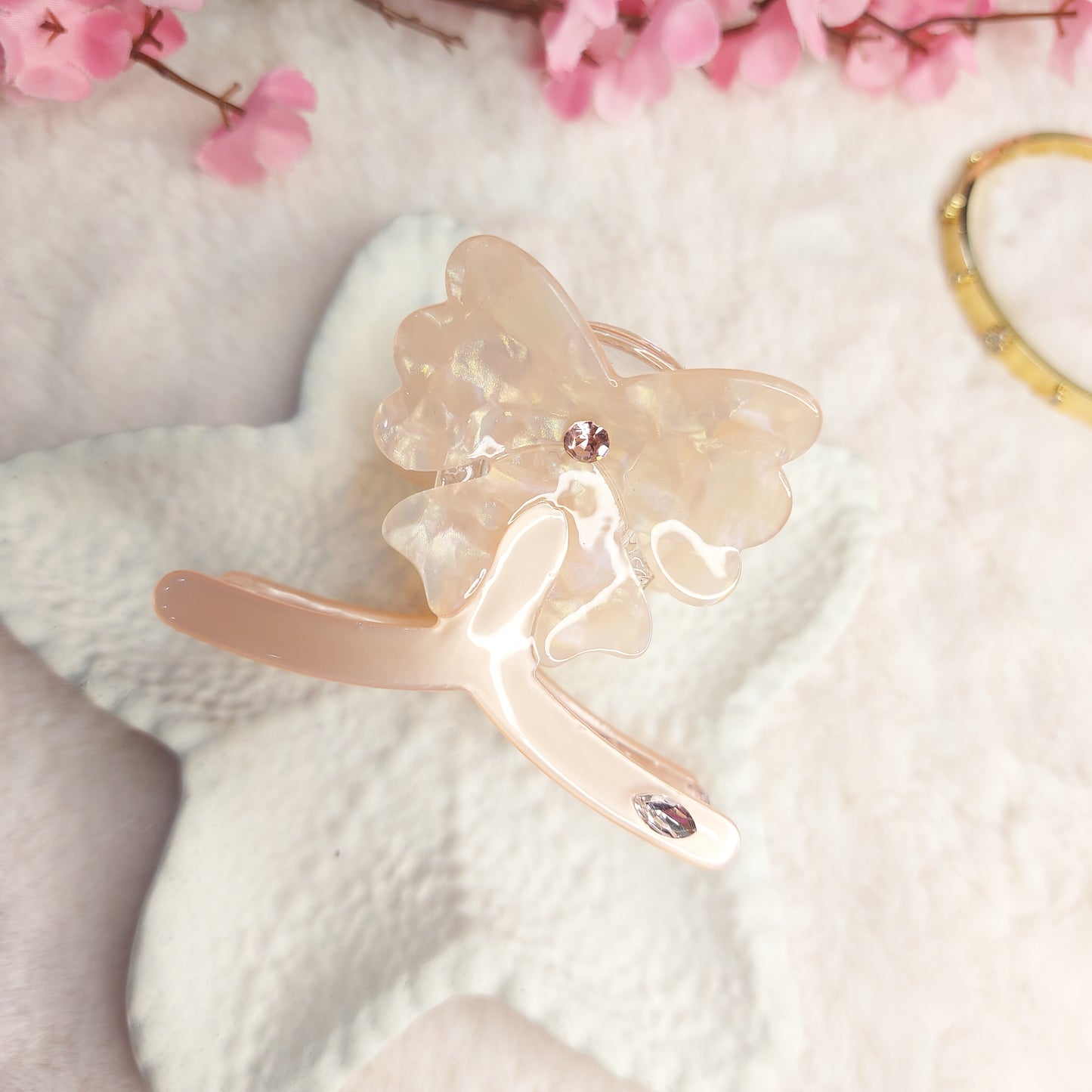 Bofeini Azure Bloom Floral Hair Claw – Bofeini Crystal Sheet Hair Clip | 7 CM