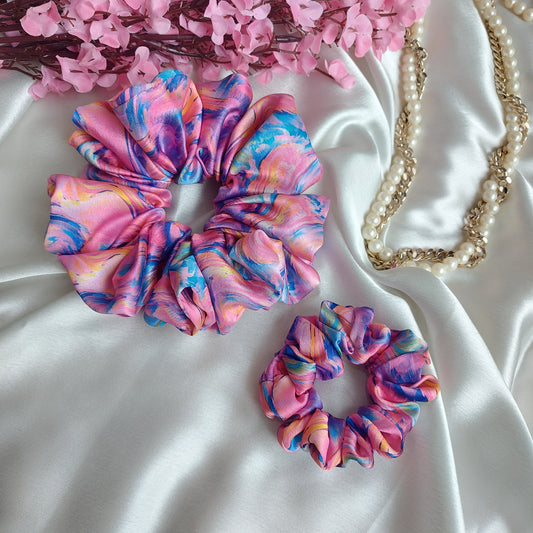 Candy - 🎀 Mini Meets Maxi Duo – Handmade Satin Scrunchie Set