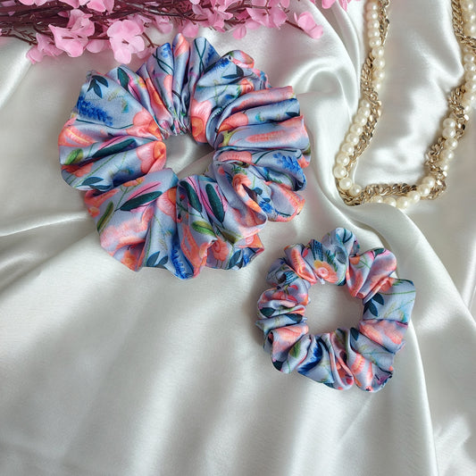 Petal poetry - 🎀 Mini Meets Maxi Duo – Handmade Satin Scrunchie Set
