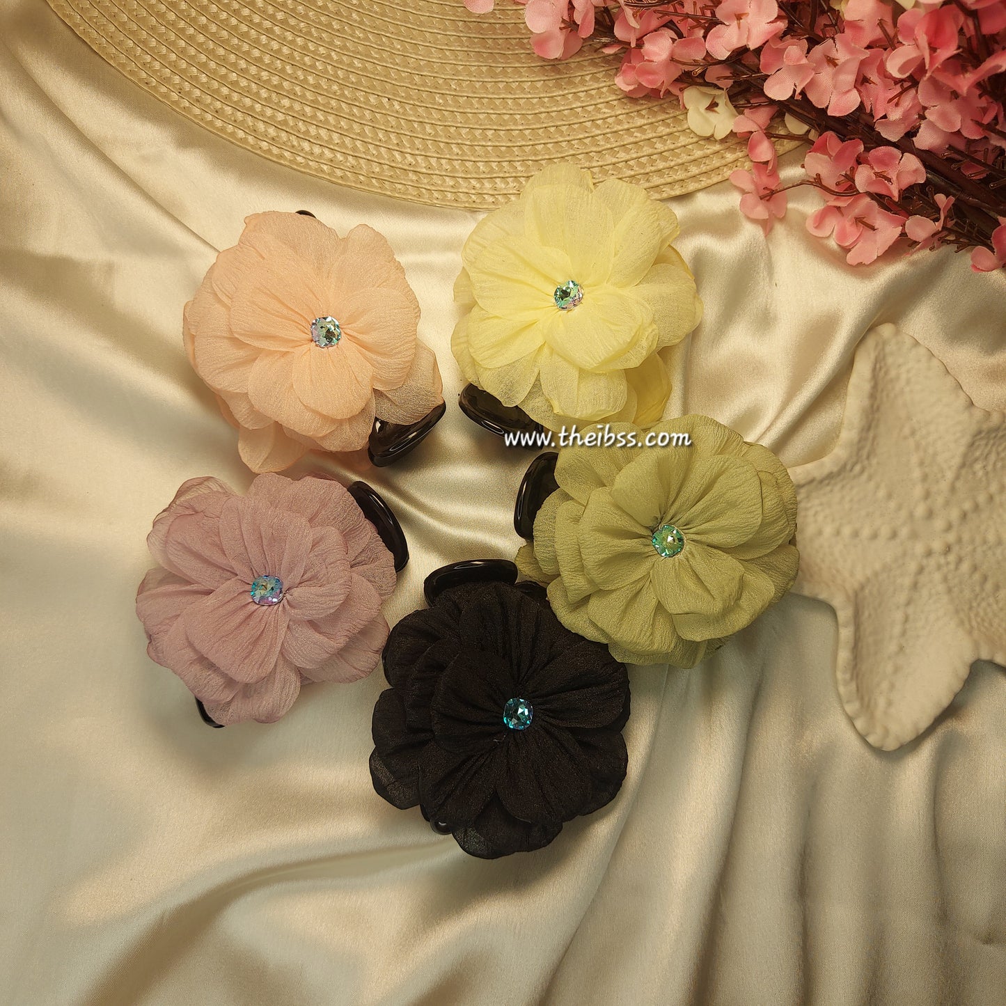 BLOOM FLOWER MIRCHI HAIRCLIP for Women – 6.5CM | Strong Grip Long Hair Clip | Daily & Party Wear