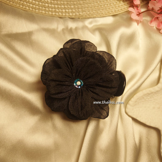 BLOOM FLOWER MIRCHI HAIRCLIP for Women – 6.5CM | Strong Grip Long Hair Clip | Daily & Party Wear