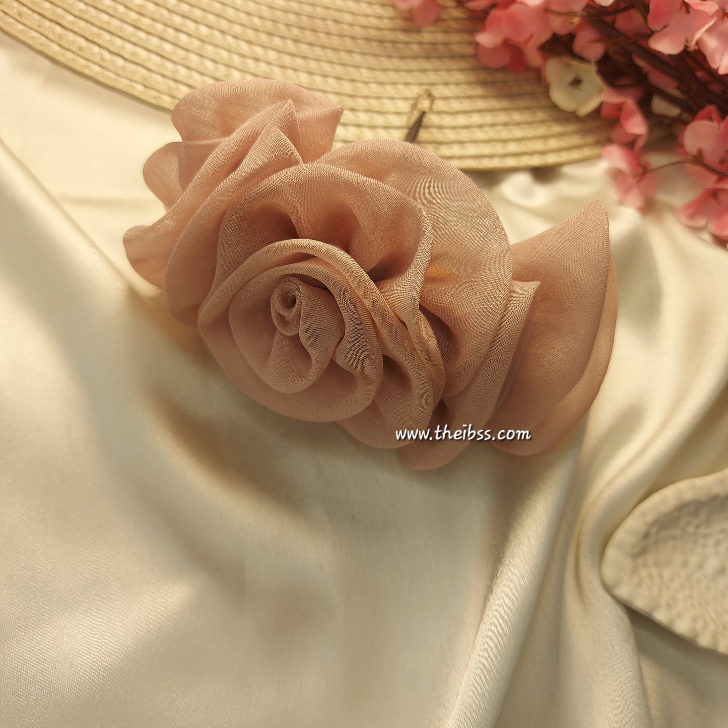 Eternal Rose Handmade Floral Barrette Hair Clip | 12 CM Floral Statement Hair Accessory | French Metal Clip
