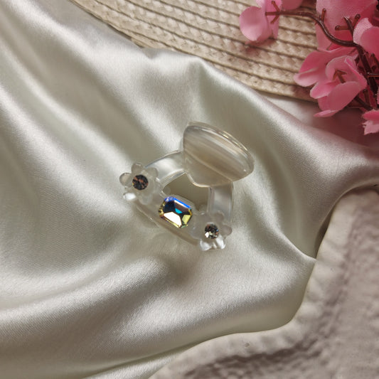 Bofeini Starlight Acrylic Flower Hair Clip– Triangle Hair Clip | 2.5 CM Mini Acrylic Hair Claw