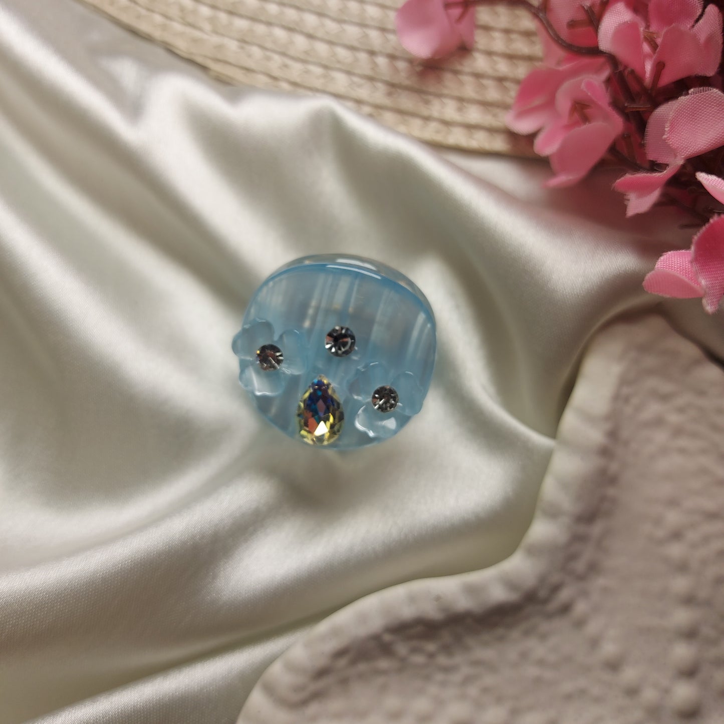 Bofeini Starlight Acrylic Flower Hair Clip– Round Hair Clip | 2.5 CM Mini Acrylic Hair Claw