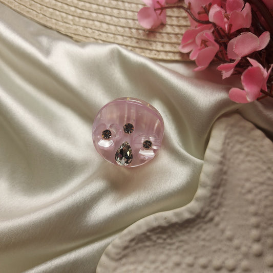 Bofeini Starlight Acrylic Flower Hair Clip– Round Hair Clip | 2.5 CM Mini Acrylic Hair Claw