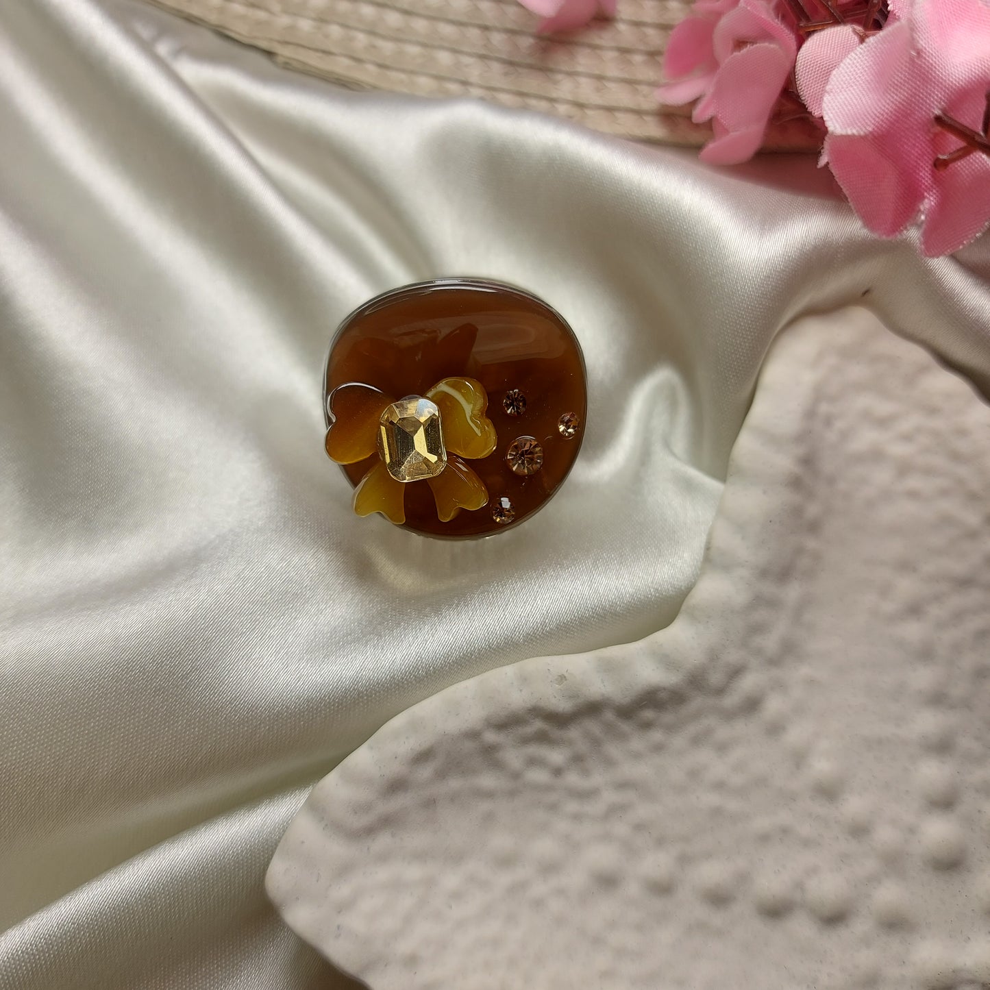 Bofeini Starlight Bow Acrylic Hair Clip– Round Hair Clip | 2.5 CM Mini Acrylic Hair Claw
