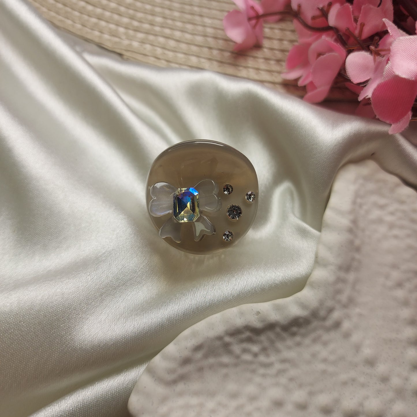 Bofeini Starlight Bow Acrylic Hair Clip– Round Hair Clip | 2.5 CM Mini Acrylic Hair Claw
