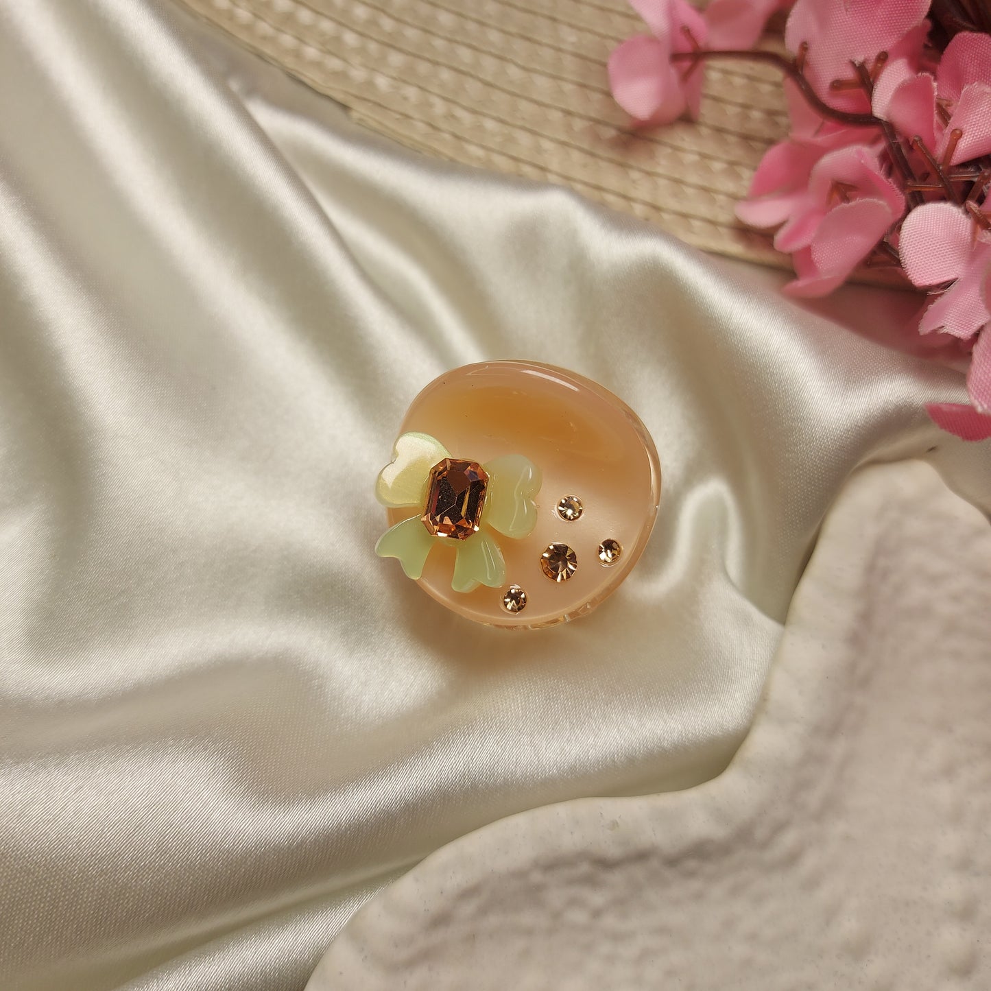 Bofeini Starlight Bow Acrylic Hair Clip– Round Hair Clip | 2.5 CM Mini Acrylic Hair Claw