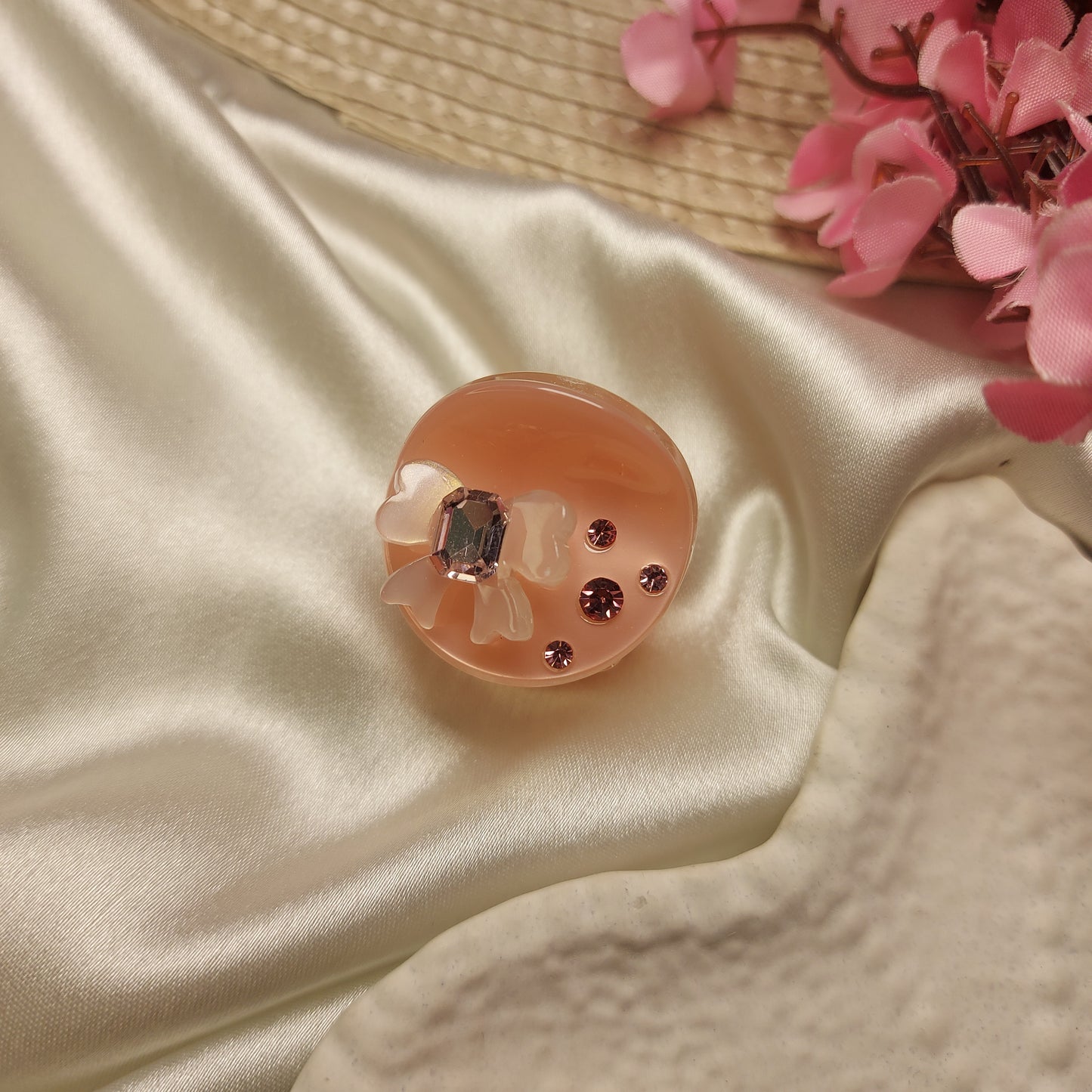 Bofeini Starlight Bow Acrylic Hair Clip– Round Hair Clip | 2.5 CM Mini Acrylic Hair Claw