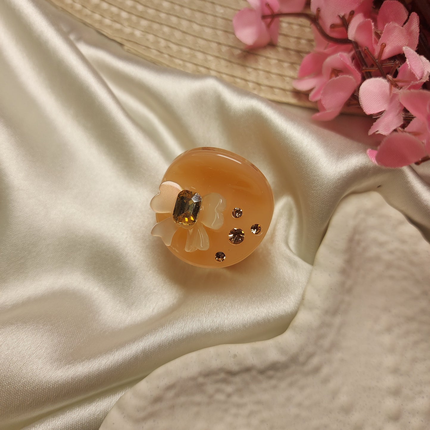 Bofeini Starlight Bow Acrylic Hair Clip– Round Hair Clip | 2.5 CM Mini Acrylic Hair Claw