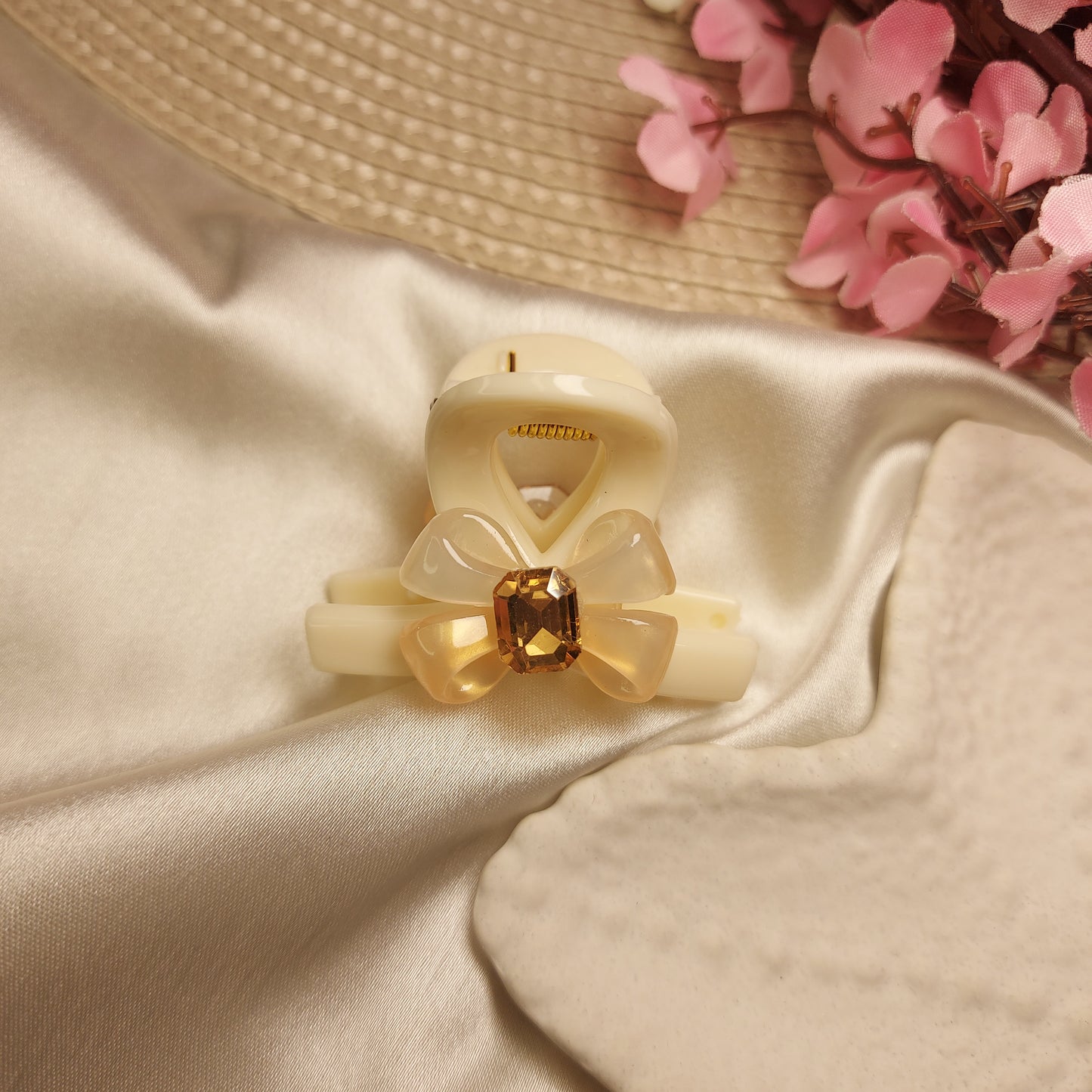 Bofeini Celeste Bow Acrylic Claw Clip | Elegant Party Hair Clips | Premium Pastel Hair Accessory