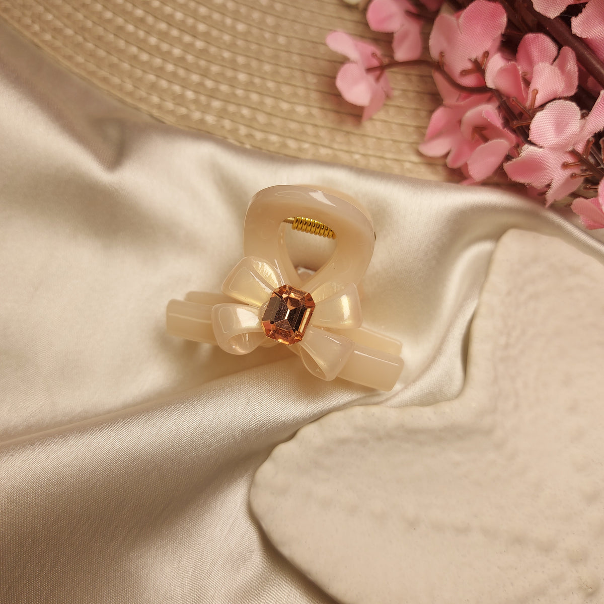 Bofeini Celeste Bow Acrylic Claw Clip | Elegant Party Hair Clips | Premium Pastel Hair Accessory