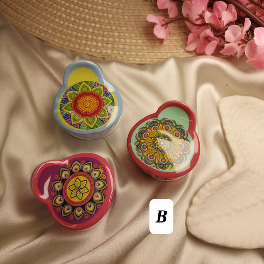 Honey Bohemian Mandala Bloom Heart Claw Clip Set (Set of 3) – Premium Acrylic Heart Hair Claws -5CM