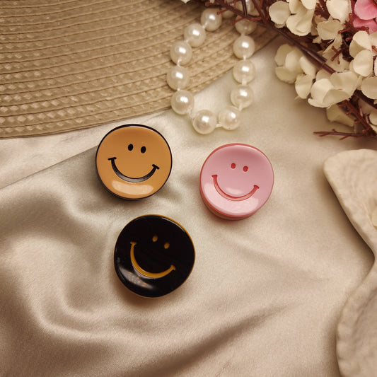 BOFEINI Smiley Face Mini Claw Clips | Premium Luxury Sheet Hair Clips (2.5 CM)