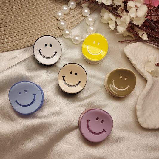 BOFEINI Smiley Face Mini Claw Clips | Premium Luxury Sheet Hair Clips (2.5 CM)